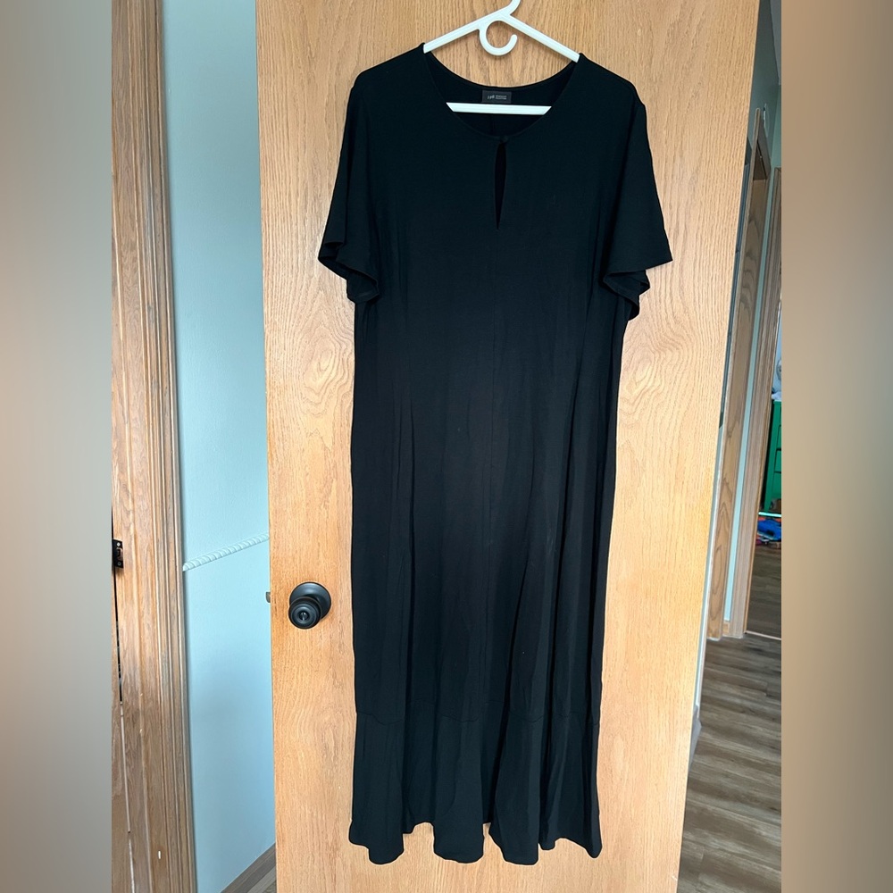 J. Jill Black Midi Dress with Keyhole Detail women’s size extra large - Picture 3 of 8